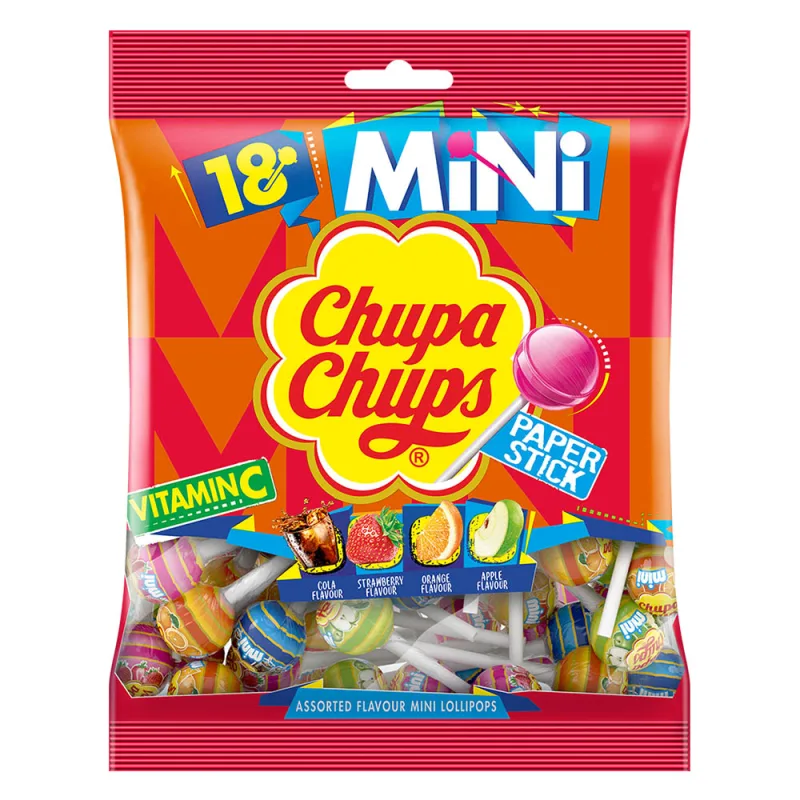 Chupa Chups 18 Mini Lollipops + Vitamín C 108g